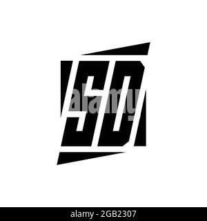 Monogramme avec logo SD et modèle de conception de style moderne isolé sur fond blanc Illustration de Vecteur