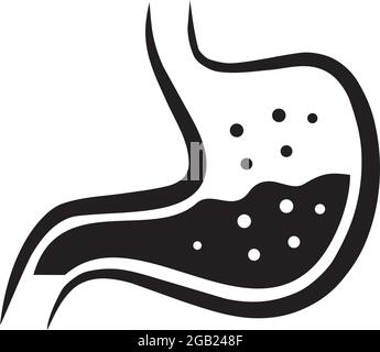 Modèle vectoriel de conception de logo d'icône d'estomac Illustration de Vecteur