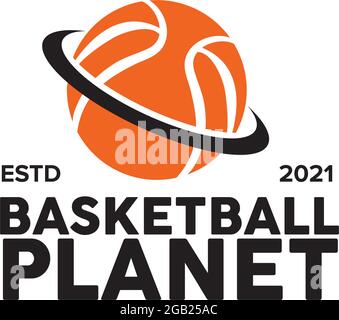 Modèle vectoriel avec logo Planet basket-ball Illustration de Vecteur