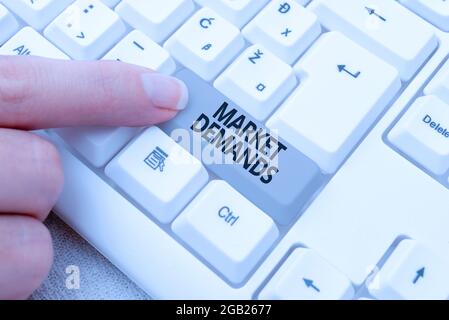 Affiche textuelle montrant Market Deanalysisds. Mot pour rassembler des faits sur les situations qui affectent le marché Résumé taper un message de présentation, retaper Banque D'Images
