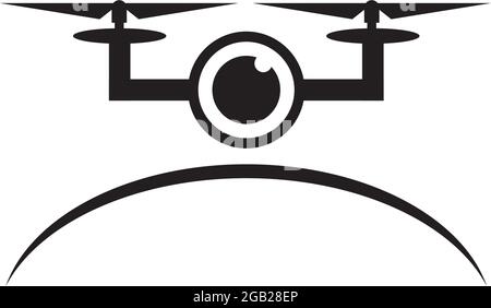 Modèle vectoriel de conception de logo de technologie de drone Illustration de Vecteur