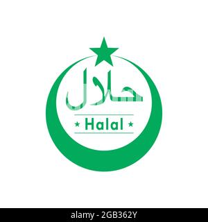 Logo Halal Food et bannière. Illustration de Vecteur