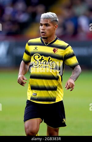 Cucho Hernandez de Watford lors du match amical d'avant-saison au stade Lamex, Stevenage. Date de la photo: Mardi 27 juillet 2021. Banque D'Images