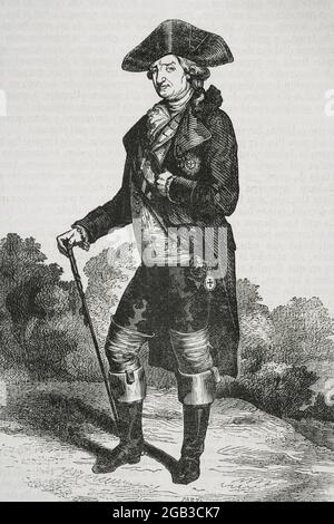 Charles IV d'Espagne, appelé le chasseur (1748-1819). Roi d'Espagne de 1788 à 1808. Portrait. Illustration par Cibera. Gravure de Zarza. Historia général de España par le Père Mariana. Madrid, 1853. Auteur: Eusebio Zarza (1842-1881). Artiste espagnol. Ildefonso Cibera. Illustrateur espagnol et xylographe de la deuxième moitié du 19e. Banque D'Images