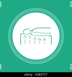 Icône de bouton de couleur de matelas orthopédique en mousse à mémoire de forme. Position de veille correcte. Elément vectoriel isolé. Illustration de Vecteur
