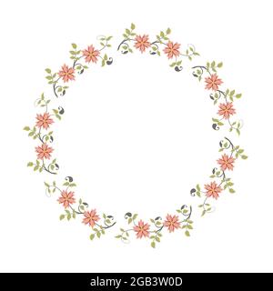 Motif couronne de fleurs pour papier peint, textile , surface, mode , arrière-plan,carrelage, papeterie, décoration, ameublement, etc Illustration de Vecteur