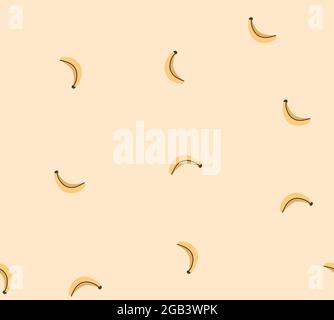 Dessin à la main vecteur résumé stock graphique été bande dessinée, style minimaliste illustrations motif sans couture avec plage tropicale exotique, jaune Illustration de Vecteur