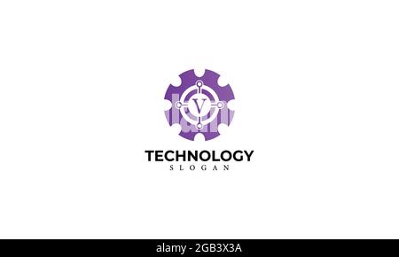 Technologie Alphabet V Monogram Vector logo Design, Letter V Technology Icon Template Illustration de Vecteur