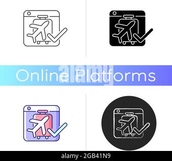 Icône des systèmes de réservation en ligne Illustration de Vecteur