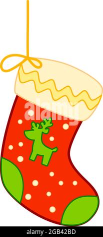 Clip art dessins animés de Noël illustration vectorielle de la clipart de Sock Illustration de Vecteur