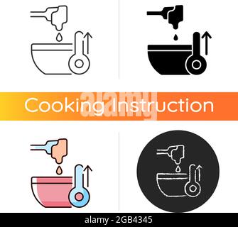 Icône d'ingrédient de cuisson fondu Illustration de Vecteur