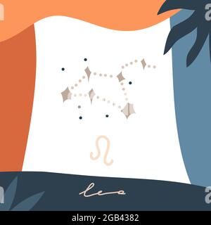 Dessin à la main vecteur résumé stock graphique astrologie simple Astro illustration carte art avec collage moderne artistique boho imprimé contemporain Illustration de Vecteur