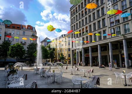DEU, Allemagne, Berlin, 20.07.2021: Blick auf den Walter-Benjamin-Platz à Berlin-Charlottenburg Banque D'Images