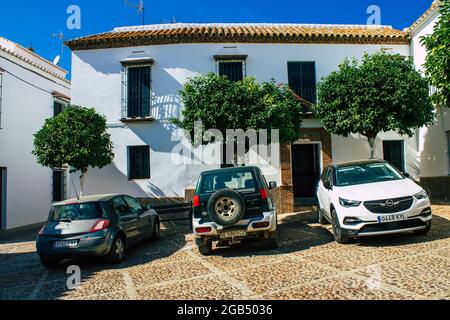 Carmona Espagne le 31 juillet 2021 Paysage urbain de Carmona appelé l'étoile lumineuse de l'Europe, la ville montre une disposition typique étroite et sinueuse arabe Banque D'Images
