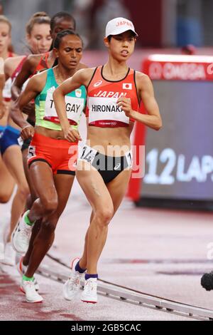 Tokyo, Japon. 2 août 2021. Ririka Hironaka (JPN) Athlétisme : finale des femmes de 5000m lors des Jeux Olympiques de Tokyo 2020 au Stade National de Tokyo, Japon . Credit: YUTAKA/AFLO SPORT/Alay Live News Banque D'Images