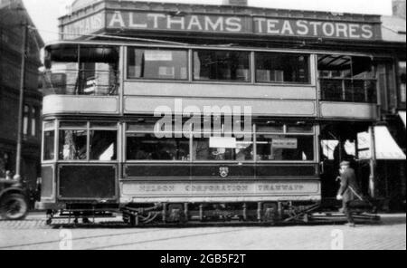 Nelson Corporation tram, peut-être des années 1920 Banque D'Images