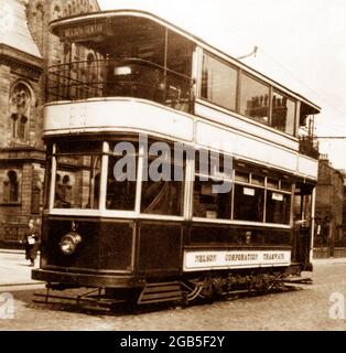 Nelson Corporation tram, peut-être des années 1920 Banque D'Images