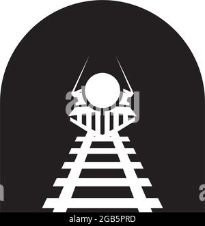 Modèle vectoriel de conception de logo de train ferroviaire Illustration de Vecteur