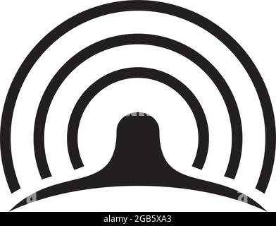 Modèle vectoriel de conception de logo d'icône de signal Illustration de Vecteur