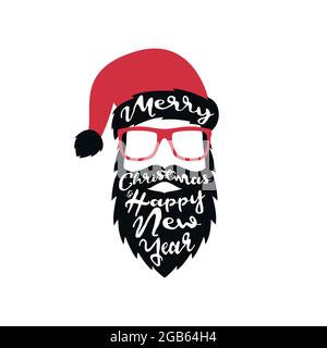 Père Noël sur fond blanc. Joyeux Noël et bonne nouvelle année. Illustration vectorielle. Illustration de Vecteur