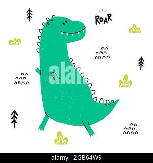 Dino T Rex de style scandinave. Illustration de Vecteur