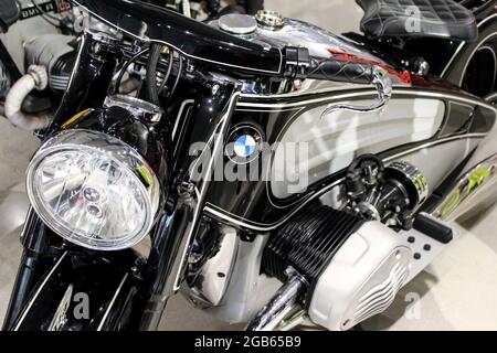 BMW R neuf T de la moto de près, du projet de nostalgie exposé à l'Arsenale à la Miami Design District Nmoto R sevenT Bolt Kit Banque D'Images