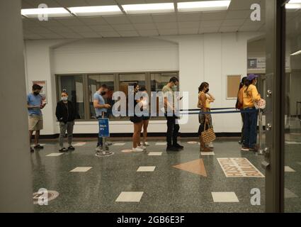 Brooklyn, New York, États-Unis. 2 août 2021. Les employés de l'hôpital Bellevue attendent en ligne pour recevoir le vaccin le premier jour du mandat de vaccination Covid-19 de NYC Health and Hospitals pour tous les employés des hôpitaux publics. New York, NY. 20210802 NOUVEAU (image de crédit: © Edna Leshowitz/ZUMA Press Wire) crédit: ZUMA Press, Inc./Alamy Live News Banque D'Images