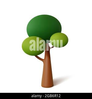 Arbre isolé sur fond blanc. illustration du vecteur de rendu 3d Illustration de Vecteur