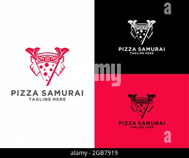 Modern Pizza Samurai logo Vector Illustration de Vecteur