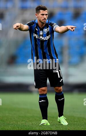 Bergame, Italie. 31 juillet 2021. Remo Freuler d'Atalanta BC gestes pendant le match de football amical d'avant-saison entre Atalanta BC et Pordenone Calcio. Atalanta BC a gagné 2-1 sur Pordenone Calcio. Credit: Nicolò Campo/Alay Live News Banque D'Images