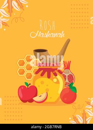 bonne affiche rosh hashana Illustration de Vecteur