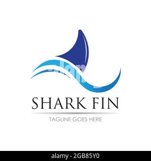 Modèle de conception du logo de l'aileron de requin. Illustration vectorielle Illustration de Vecteur