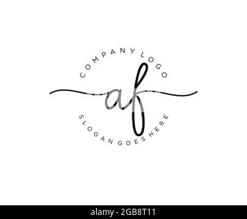 AF logo féminin beauté monogramme et élégant logo design, écriture logo de la signature initiale, mariage, mode, floral et botanique avec la création Illustration de Vecteur