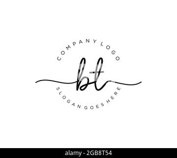 BT logo féminin beauté monogramme et élégant logo design, écriture logo de la signature initiale, mariage, mode, floral et botanique avec la création Illustration de Vecteur