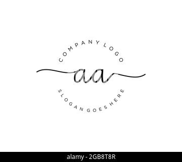 AA logo féminin beauté monogramme et élégant logo design, écriture logo de la signature initiale, mariage, mode, floral et botanique avec la création Illustration de Vecteur