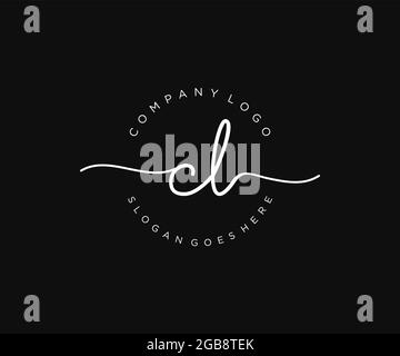 CL logo féminin beauté monogramme et élégant logo design, écriture logo de la signature initiale, mariage, mode, floral et botanique avec la création Illustration de Vecteur