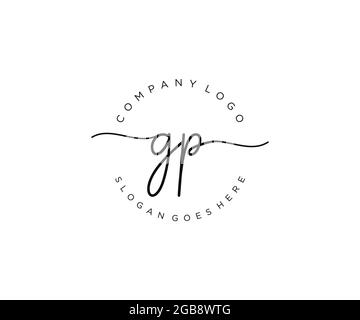 GP logo féminin beauté monogramme et élégant logo design, écriture logo de la signature initiale, mariage, mode, floral et botanique avec la création Illustration de Vecteur