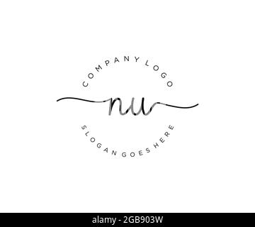 Nu logo féminin beauté monogramme et élégant logo design, écriture logo de la signature initiale, mariage, mode, floral et botanique avec la création Illustration de Vecteur