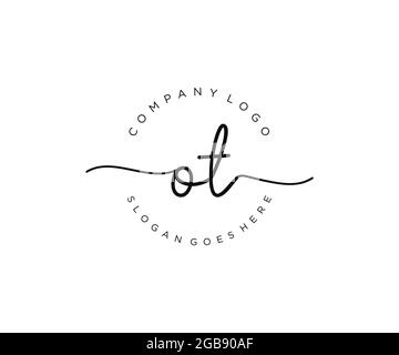 OT logo féminine beauté monogramme et élégant logo design, écriture logo de la signature initiale, mariage, mode, floral et botanique avec la création Illustration de Vecteur