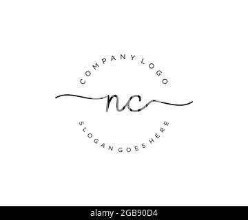 NC logo féminin beauté monogramme et élégant logo design, écriture logo de la signature initiale, mariage, mode, floral et botanique avec la création Illustration de Vecteur