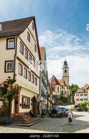 Vue sur la ville, Horb am Neckar, Neckar, Forêt Noire, Bade-Wurtemberg, Allemagne Banque D'Images