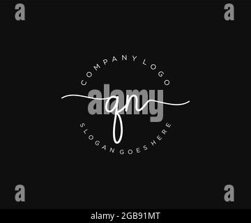 QN logo féminin beauté monogramme et élégant logo design, écriture logo de la signature initiale, mariage, mode, floral et botanique avec la création Illustration de Vecteur