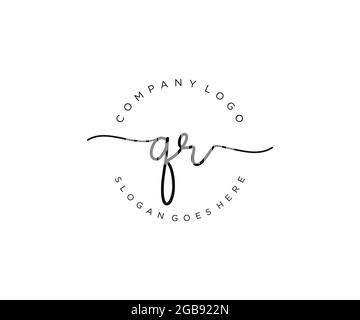 QR logo féminin beauté monogramme et élégant logo design, écriture logo de la signature initiale, mariage, mode, floral et botanique avec la création Illustration de Vecteur