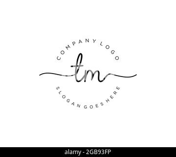 TM logo féminin beauté monogramme et élégant logo design, écriture logo de la signature initiale, mariage, mode, floral et botanique avec créatif Illustration de Vecteur