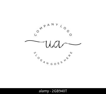 UA logo féminin beauté monogramme et élégant logo design, écriture logo de la signature initiale, mariage, mode, floral et botanique avec la création Illustration de Vecteur