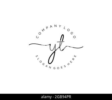 YT logo féminin beauté monogramme et élégant logo design, écriture logo de la signature initiale, mariage, mode, floral et botanique avec la création Illustration de Vecteur