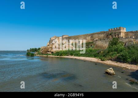 Forteresse Bilhorod-Dnistrovskyi anciennement connue sous le nom d'Akkerman sur la côte de la mer Noire, en Ukraine Banque D'Images