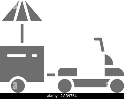 Symbole gris pour camion alimentaire Vector pour réfrigérateur-scooter. Illustration de Vecteur