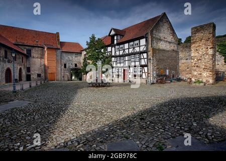 Sumpfburg, Kolonnenweg, Lochplattenweg, fortification de la frontière intérieure-allemande, bande de Gruenes, Grenzweg, Oebisfelde, Comté de Boerde, Saxe-Anhalt, Allemagne Banque D'Images