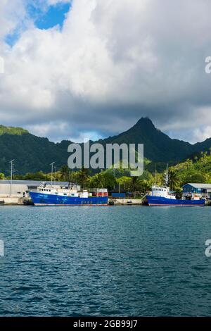 Port de pêche d'Avarua, capitale de Rarotonga, Rartonga et les îles Cook Banque D'Images